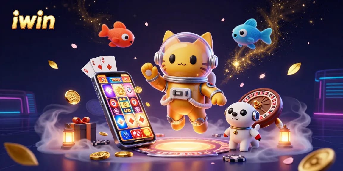Experience thrilling adventures in iwin's casino with floating astronaut cat and explosive slot games!