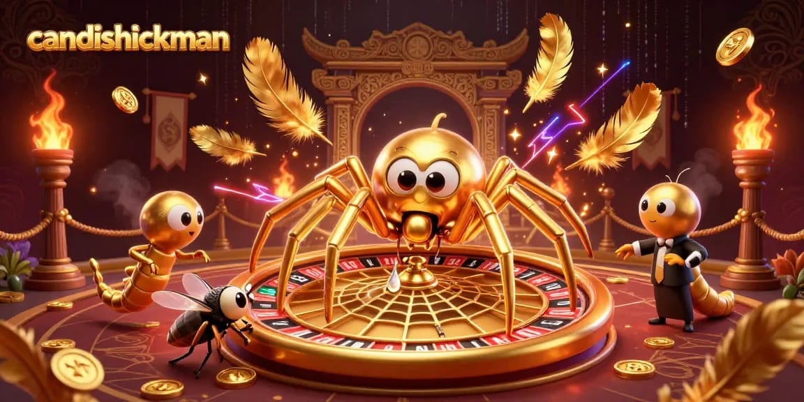 Engage with candishickman by placing bets in a vibrant casino illustrated scene.