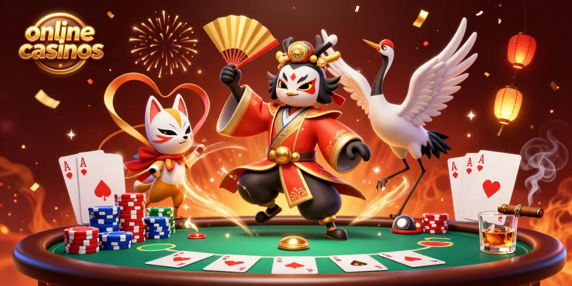 Engage with thrilling online casinos and classic gaming elements in vibrant 3D illustration.