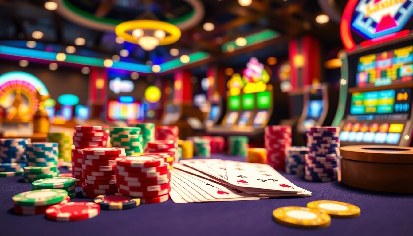 casino games at casinospielen.de feature vibrant chips and cards on a lively table setting.