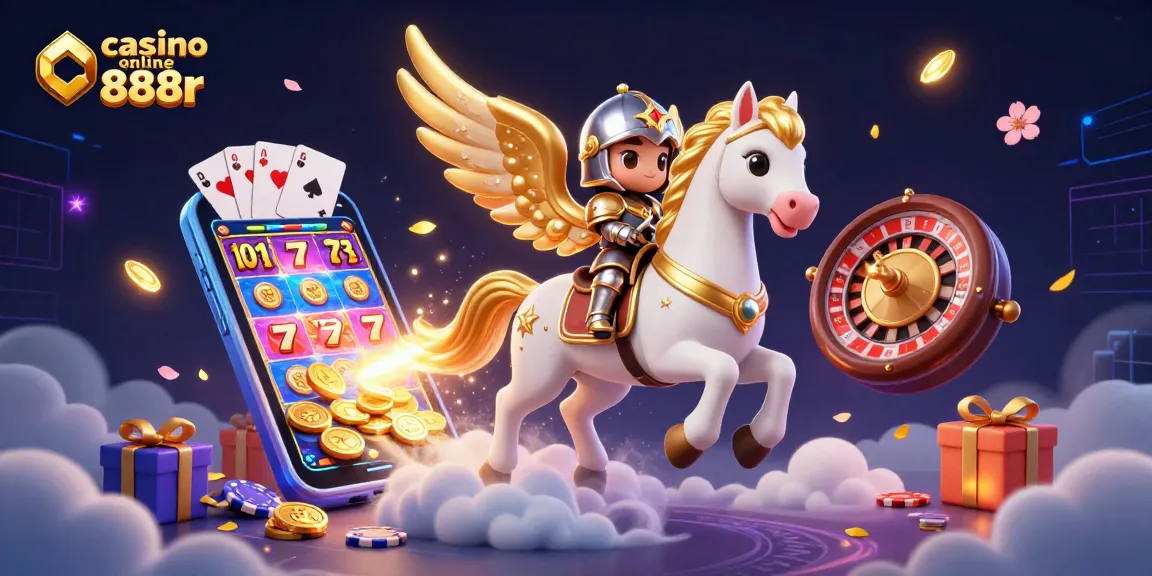 Experience the magic of casino online 888r with vibrant gaming elements in a celestial scene