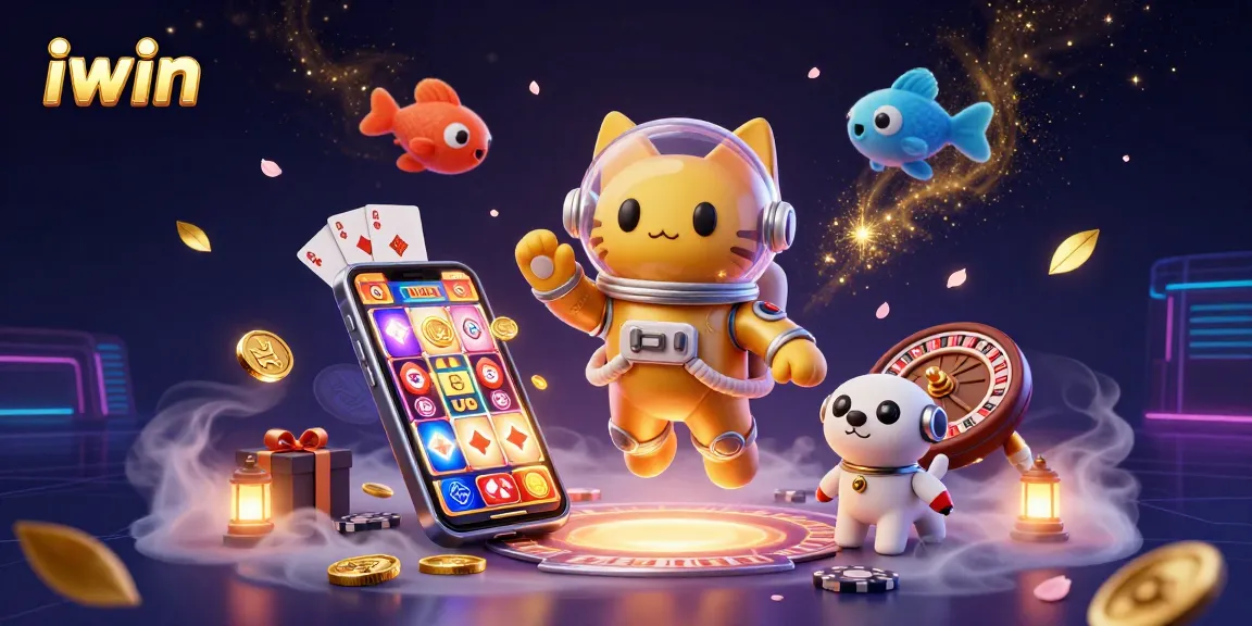 Experience thrilling adventures in iwin's casino with floating astronaut cat and explosive slot games!