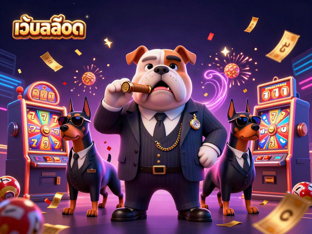 Experience thrilling เว็บสล็อต adventures in a vibrant 3D casino illustration featuring lucky characters and exciting games.