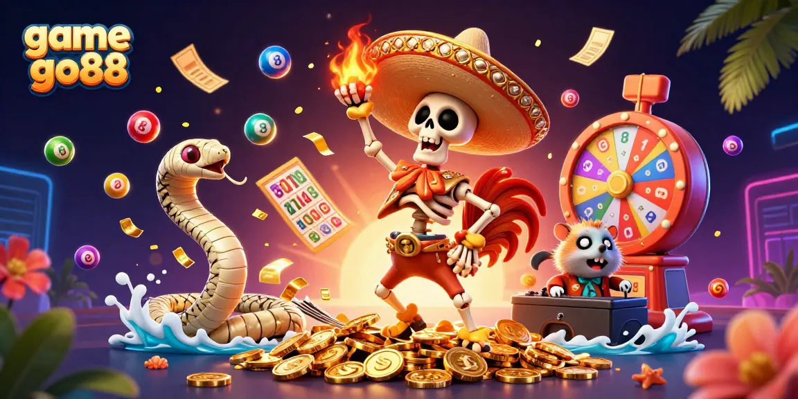 Experience the thrilling game go88 with vibrant characters, carnival elements, and dynamic prizes in an exciting casino scene.