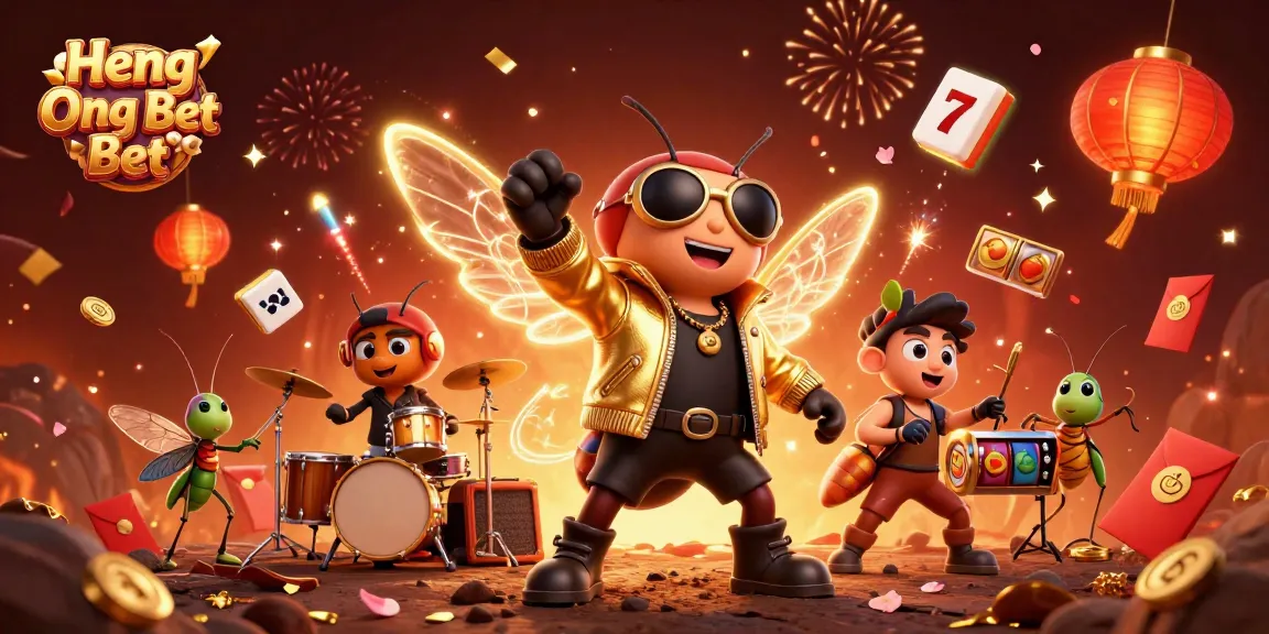 Experience the excitement of Heng Ong Bet with vibrant 3D casino characters and game elements.
