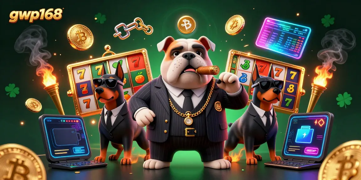 GWP168 memainkan slot dengan simbol keberuntungan dan koin kripto bersinar, meningkatkan keseruan bermain.
