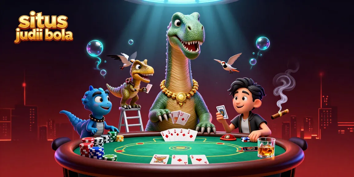 Experience excitement at situs judi bola with a thrilling poker scene featuring vibrant characters and game elements.