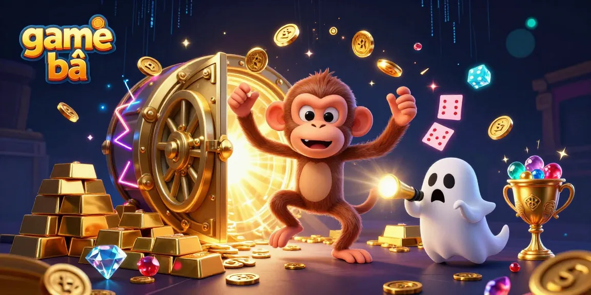 Engage in game bài action as a charming poltergeist monkey juggles treasures in a haunted casino.