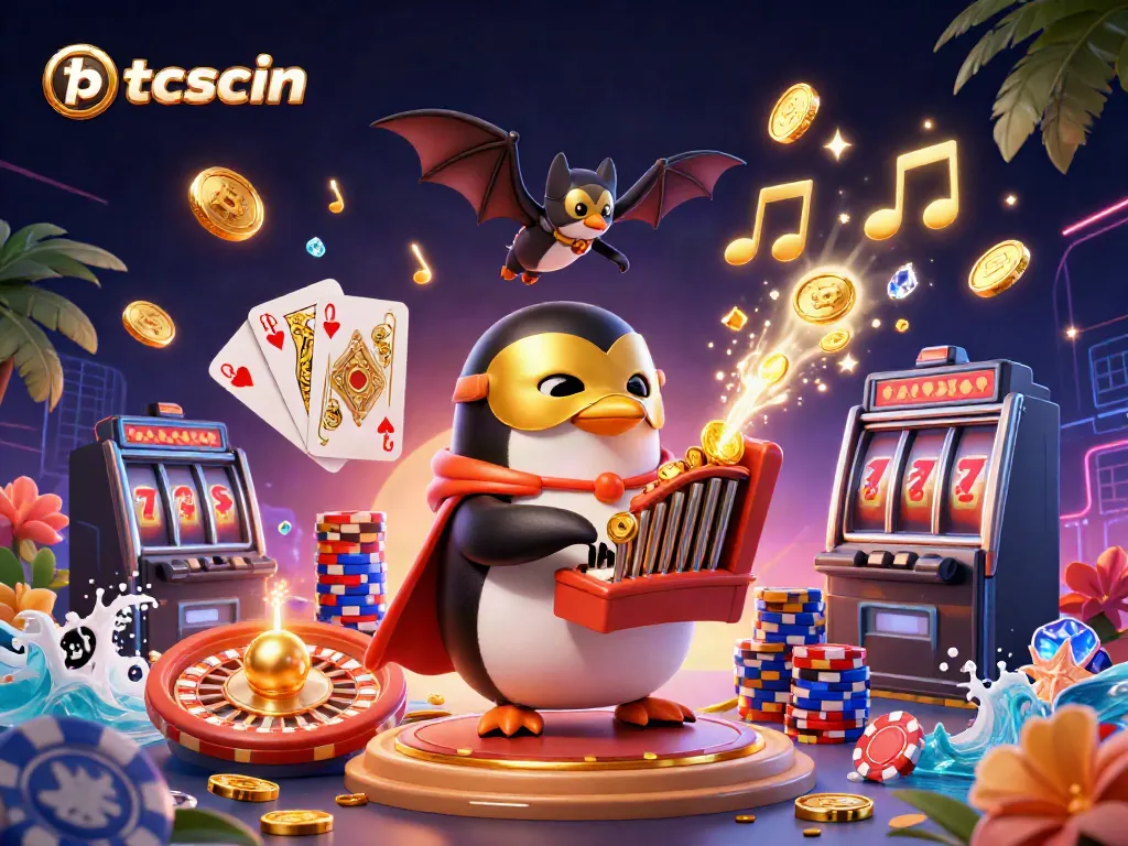 Engage in the thrill of a bitcoin casino with thrilling games, golden coins, and a vibrant atmosphere.