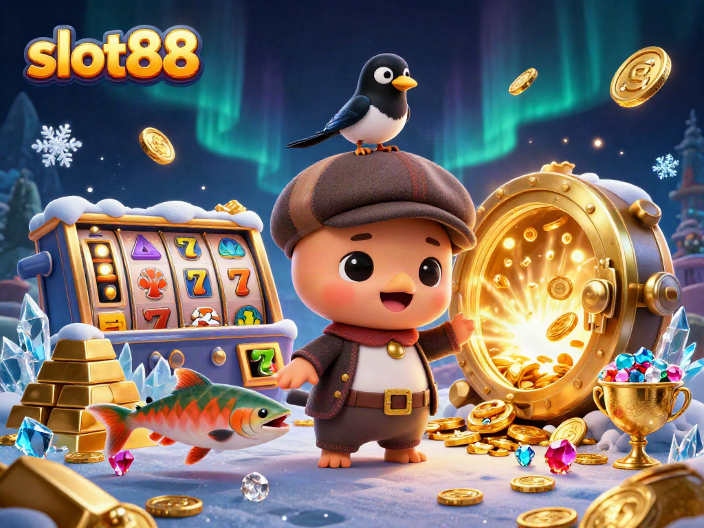 Spin the reels with slot88 as playful Nessie and friends discover hidden treasures among vibrant gems and gold!