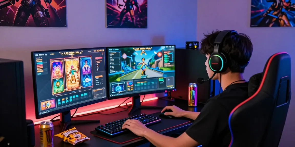 Player enjoying a thrilling cika4d gaming session with vibrant slots and a dynamic setup