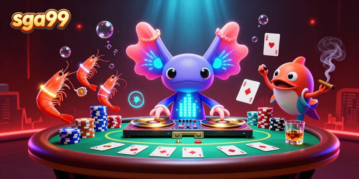 Spin and win with sga99 at the colorful casino party featuring dynamic characters.