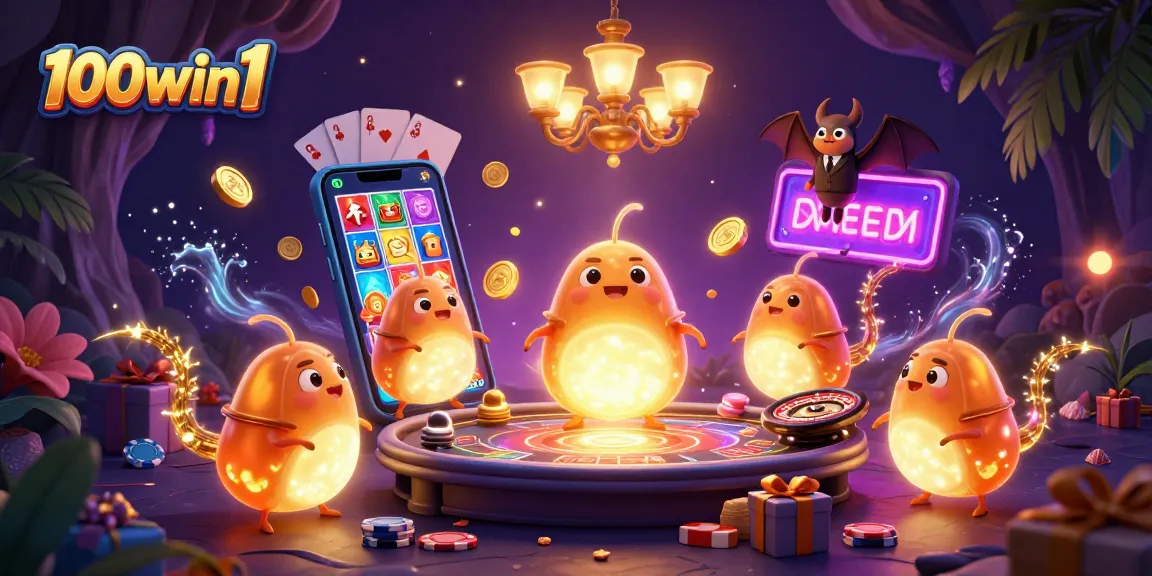 Illuminate your gaming experience with 100win1 casino's captivating glowworm illustration.