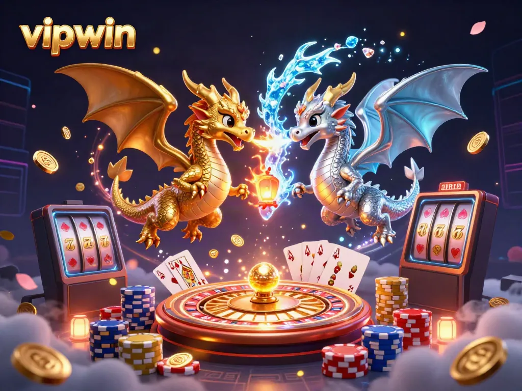 Experience exhilarating gameplay at vipwin with captivating dragons and vibrant casino elements.