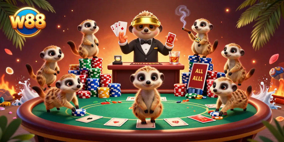 Chơi game cá cược w88 với những chú meerkat trong một sòng bạc sống động