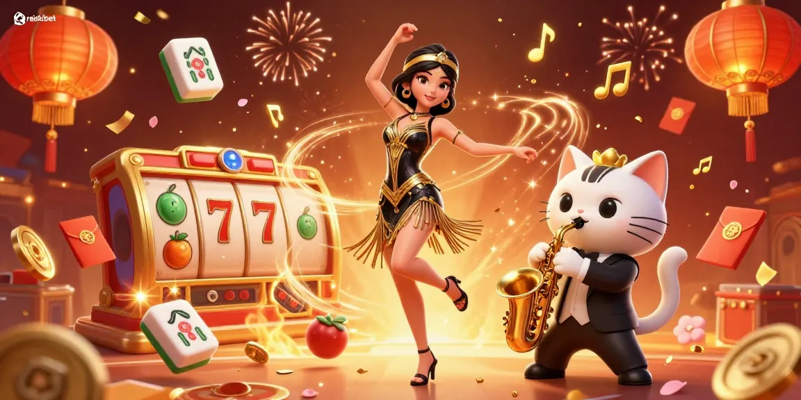 Rejekibet enhances the online gambling experience with vibrant slot reels and festive celebrations.