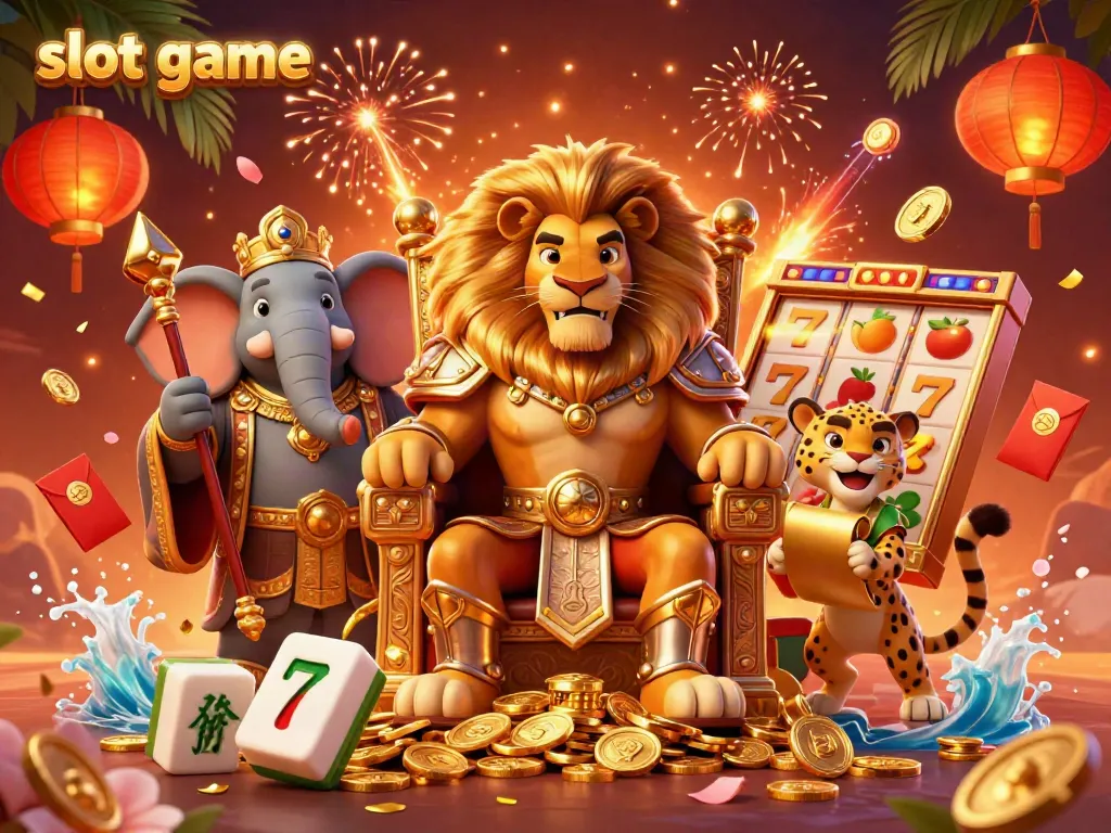 Experience thrilling slot game action with vibrant characters in a dynamic casino setting.