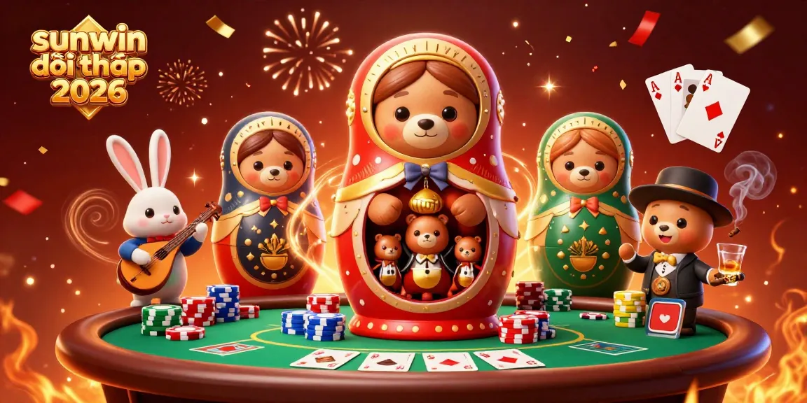 Experience the thrilling world of sunwin đổi thưởng 2026 through an exciting casino illustration filled with vibrant characters.