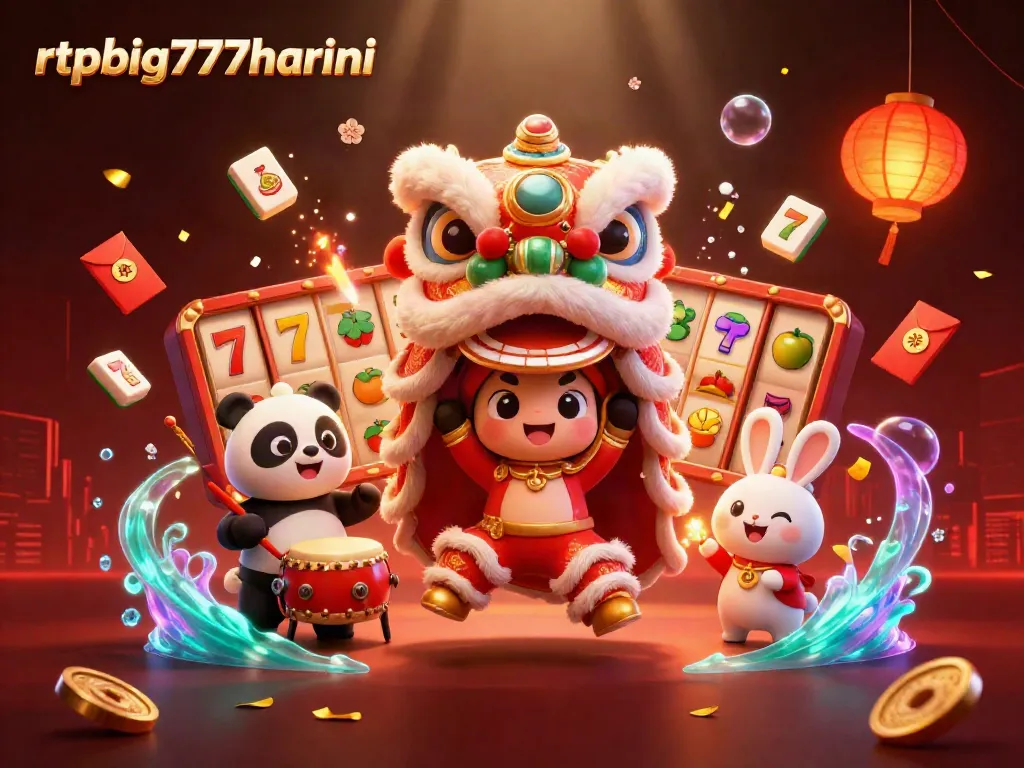 Experience gaming excitement with rtpbig777hariini in a vibrant 3D carnival scene.