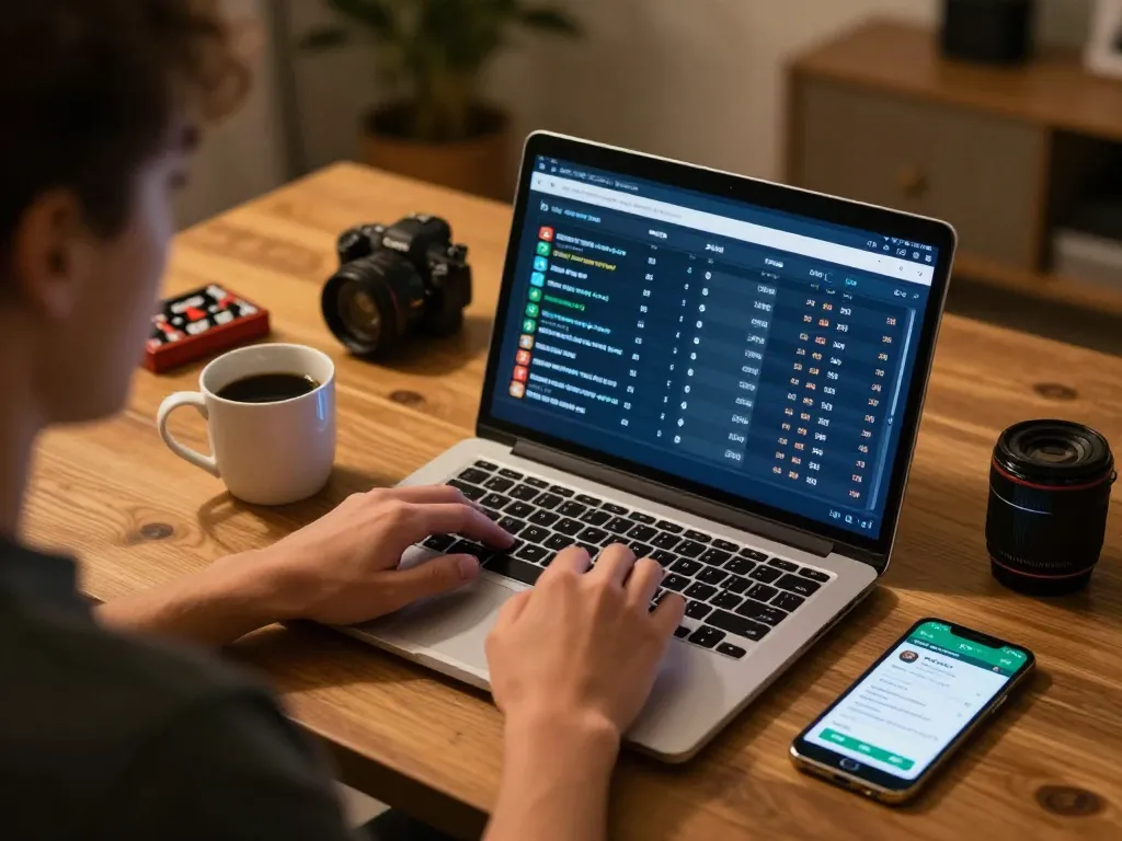 Engaged user placing bets on bong88 online sports betting platform with laptop and smartphone notifications.