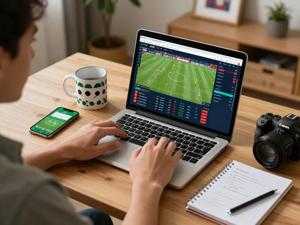 Engaging sports betting scene on 123hero.pro with a user placing bets on a laptop.