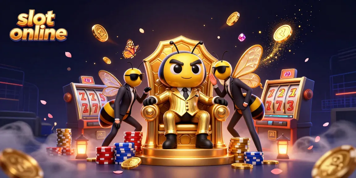 Slot online: Memperlihatkan karakter Kasino 3D dan elemen judi dalam ilustrasi yang kaya detail.