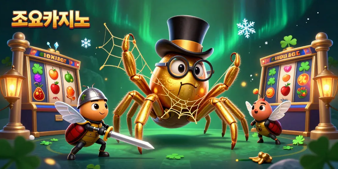 Experience the excitement at 조이카지노 with vibrant 3D casino characters and slot elements in this captivating illustration.