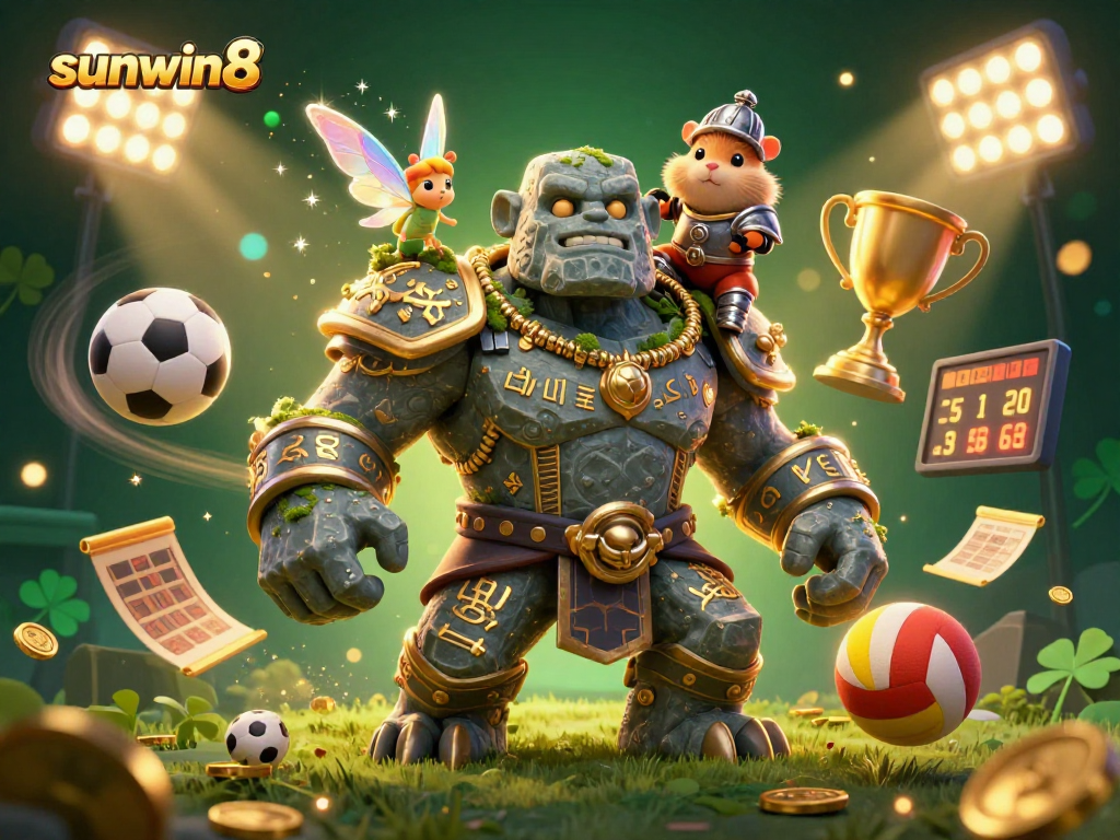 Engage with sunwin8 through thrilling gaming with a magical golem, fairy, and hamster knight.