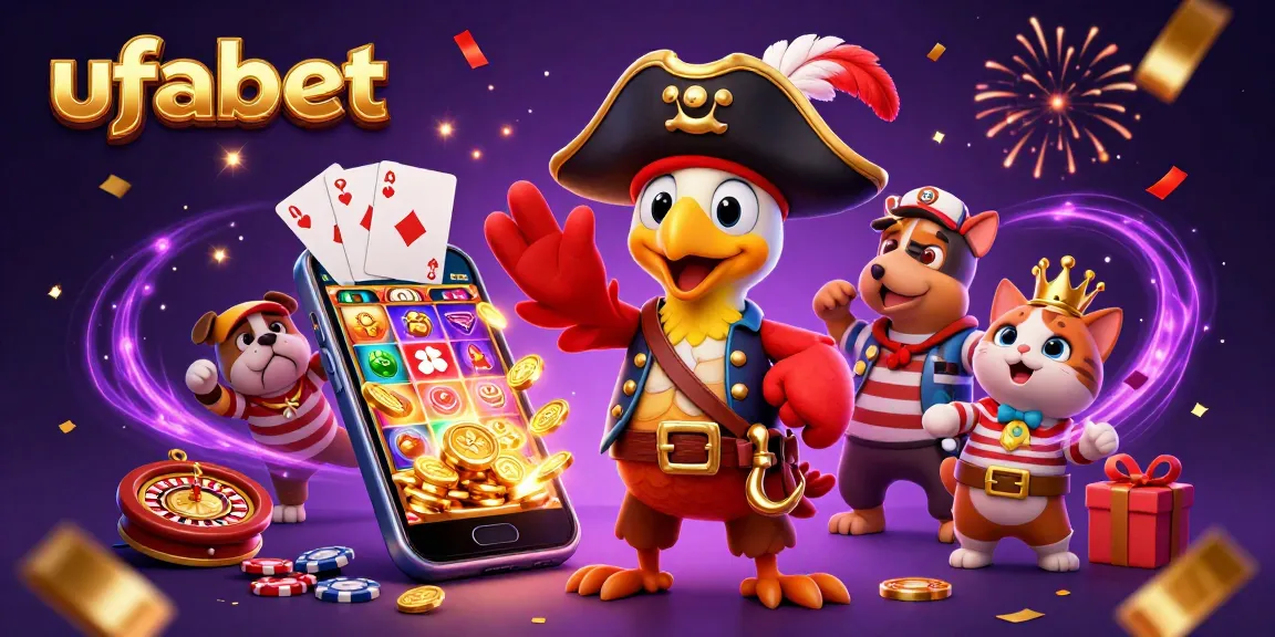 Experience ufabet with thrilling spinning slots and dynamic casino elements in a vibrant 3D scene.