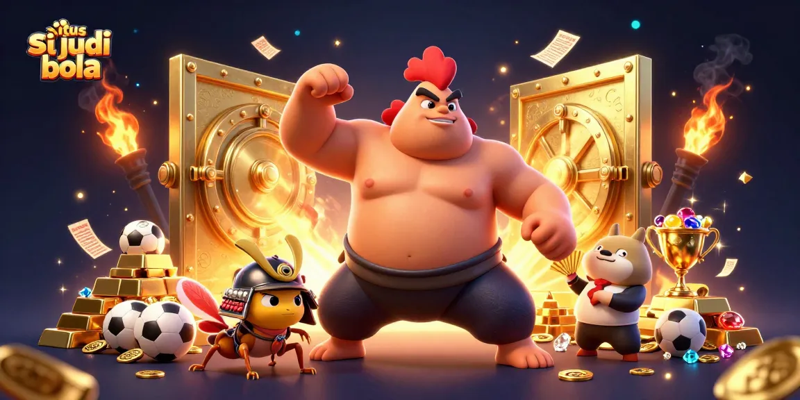 Experience thrilling sports bets with situs judi bola, showcasing vibrant characters and gaming elements.