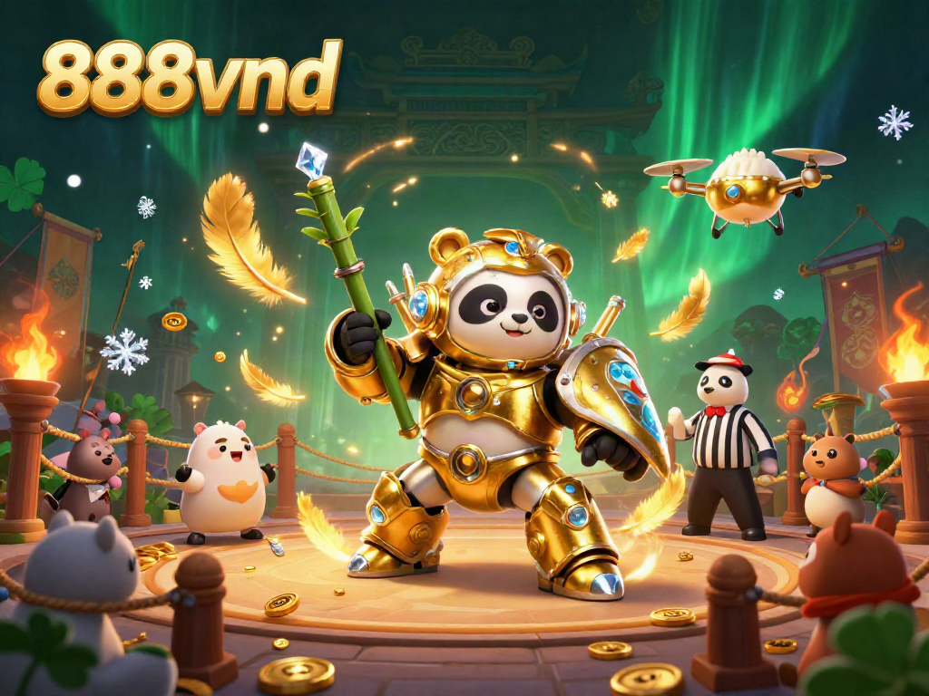 Engage in thrilling gameplay with the 888vnd platform featuring vibrant 3D characters in an exciting arena.