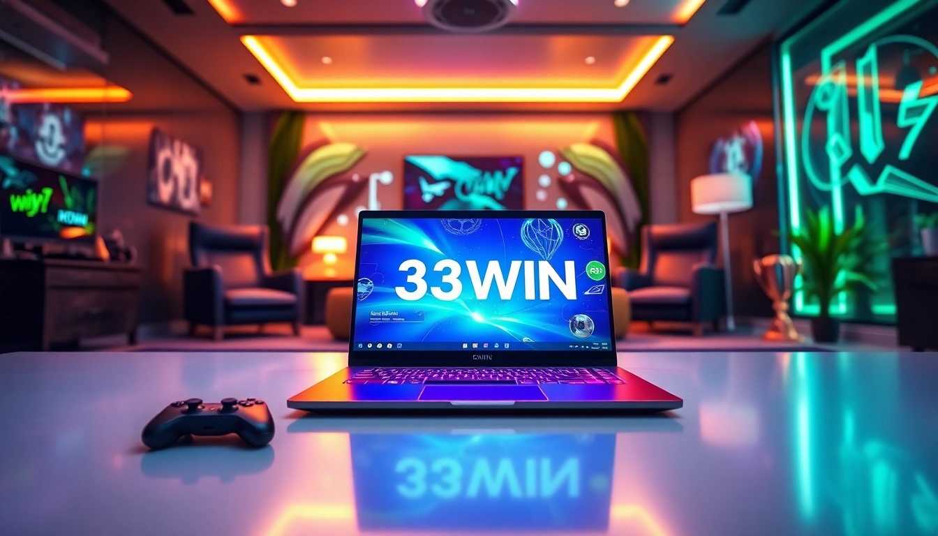 33WIN online gaming interface showcasing modern design and vibrant colors.