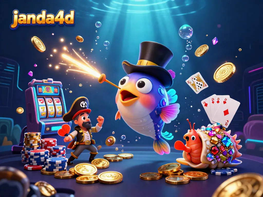Permainan slot yang menyenangkan dengan janda4d, ikan pemancing, dan kerang penuh harta di dunia bawah laut