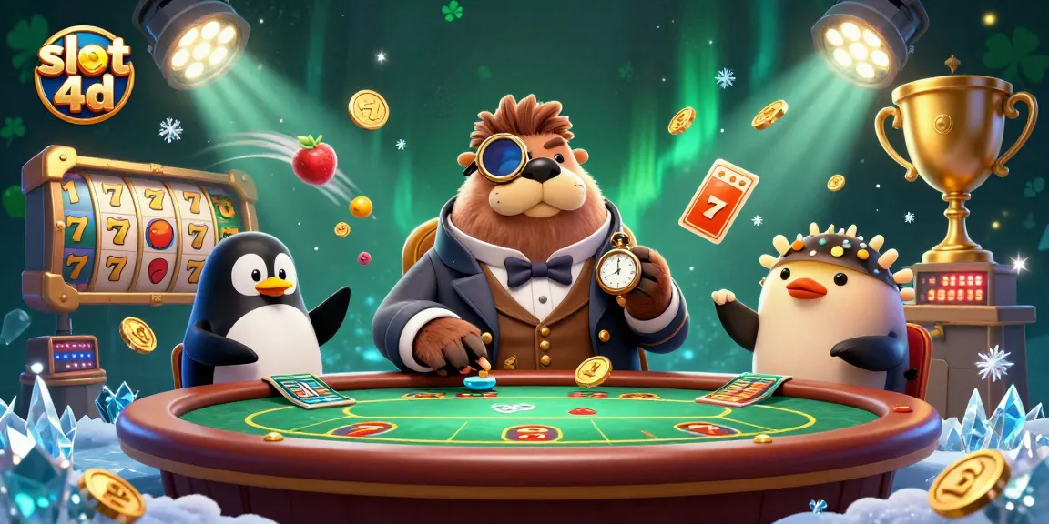 Play exciting slot 4d games with a jolly walrus, penguin dealer, and bluffing pufferfish.
