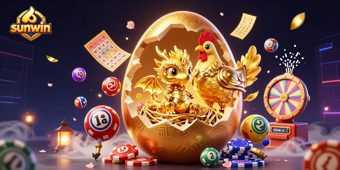 Engage with sunwin's dynamic gaming adventure featuring vibrant lottery elements and a golden dragon.