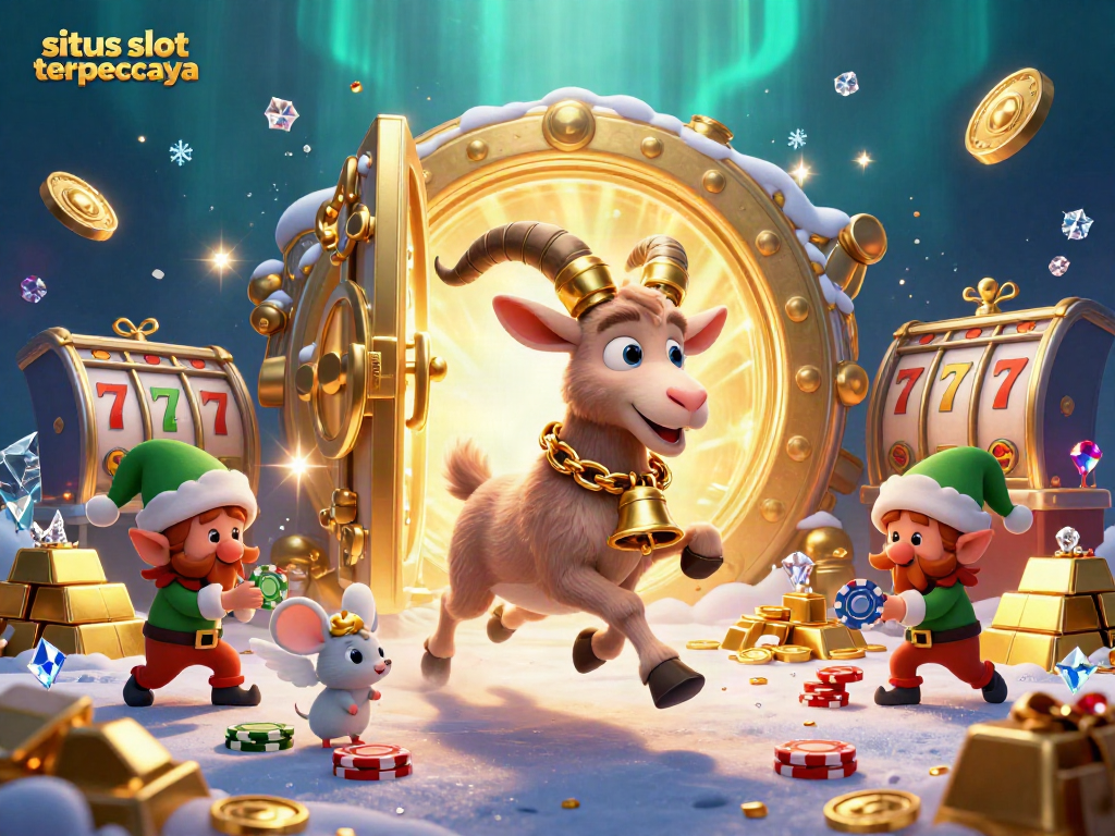 Menangkan game di situs slot terpercaya dengan ilustrasi kasino yang ramai dan penuh warna.