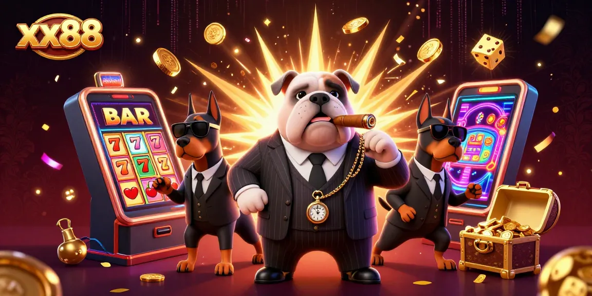 Spin the reels at xx88 with a thrilling 3D cartoon scene packed with casino excitement.