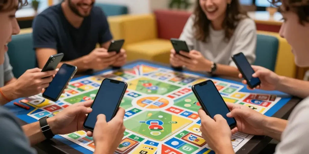 Engaging Rumble Rummy gameplay with excited players strategizing on mobile devices.