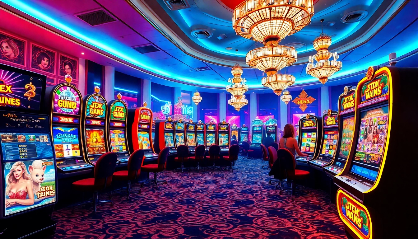 Players enjoying a thrilling moment at Boosterjp slot machines in a luxurious casino setting.
