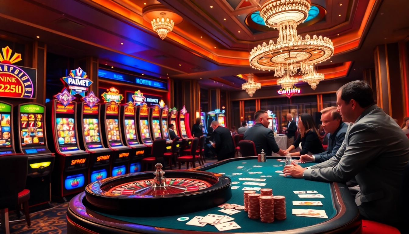 Experience the thrill at KTPJITU slot machines with vibrant lights and exciting gameplay.